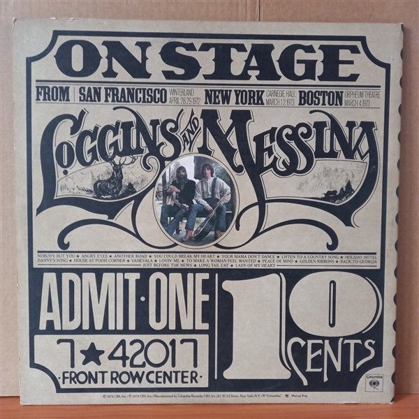LOGGINS AND MESSINA – ON STAGE (1974) - 2LP 2.EL PLAK