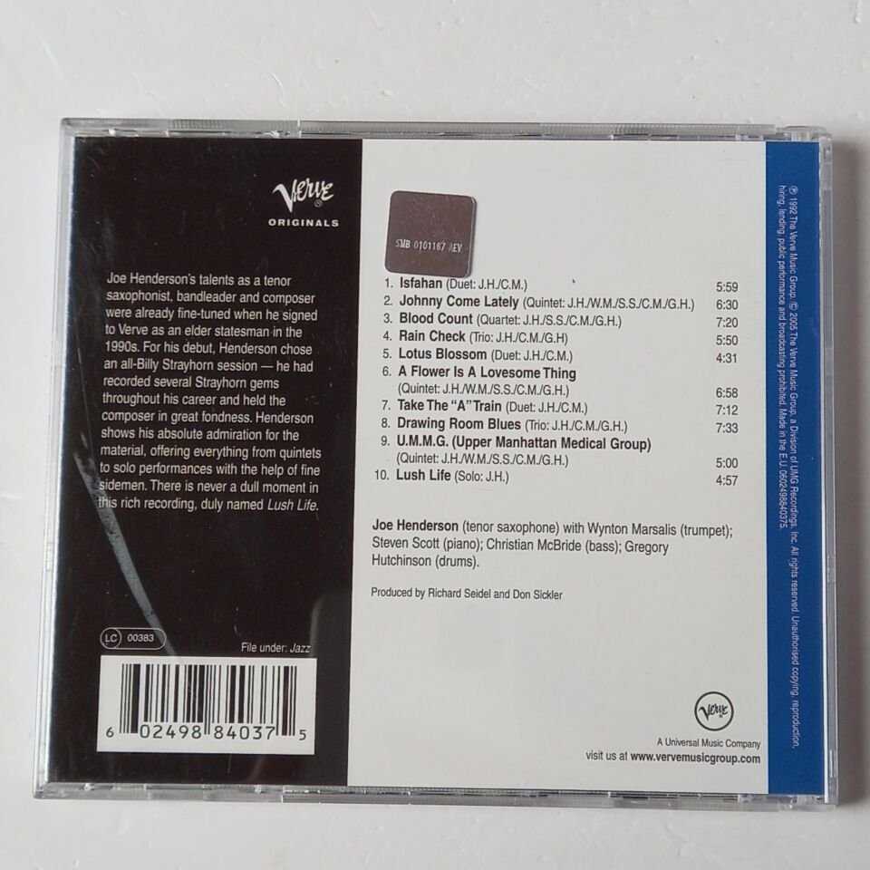 JOE HENDERSON – LUSH LIFE (THE MUSIC OF BILLY STRAYHORN) (1992) - CD REMASTERED 2005 REISSUE 2.EL