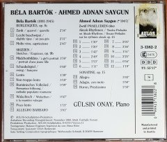 BELA BARTOK / AHMED ADNAN SAYGUN / GÜLSİN ONAY, PIANO (1989) KOCH CD 2.EL