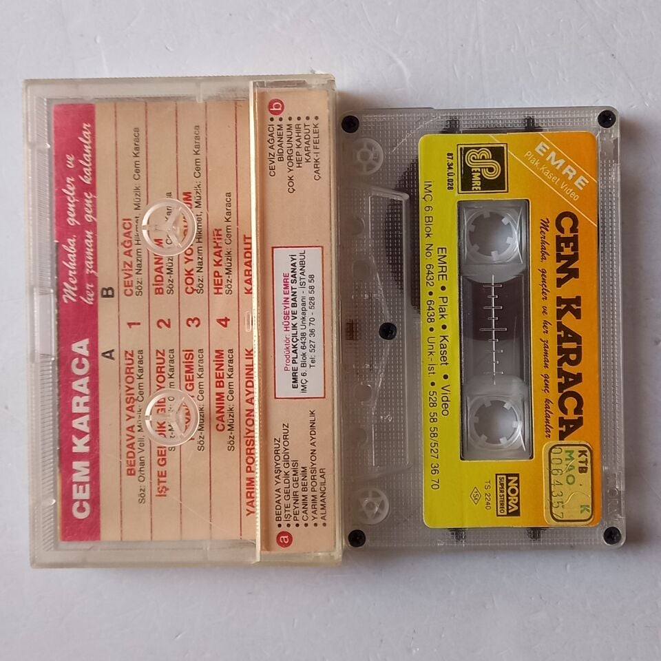 CEM KARACA - MERHABA GENÇLER VE HER ZAMAN GENÇ KALANLAR (1987) - KASET 2.EL