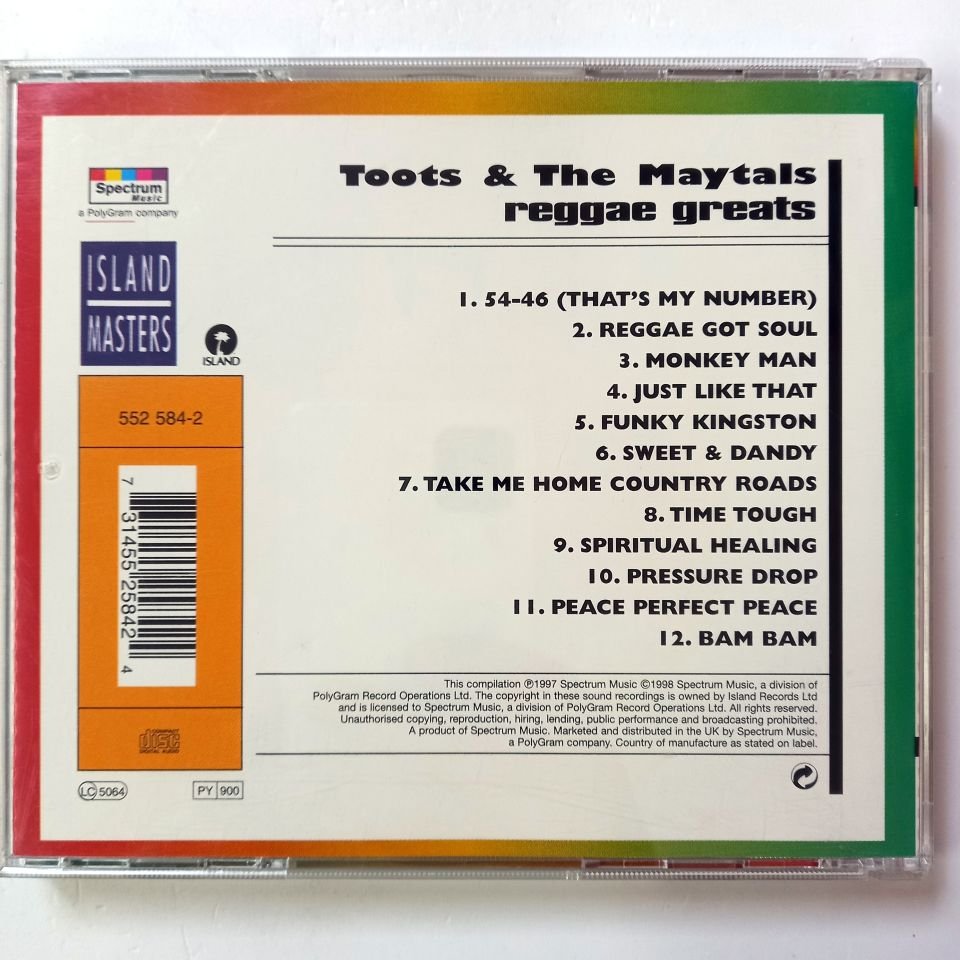 TOOTS & THE MAYTALS – REGGAE GREATS (1998) - CD 2.EL