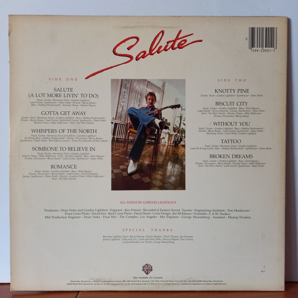 GORDON LIGHTFOOT – SALUTE (1983) - LP 2.EL PLAK