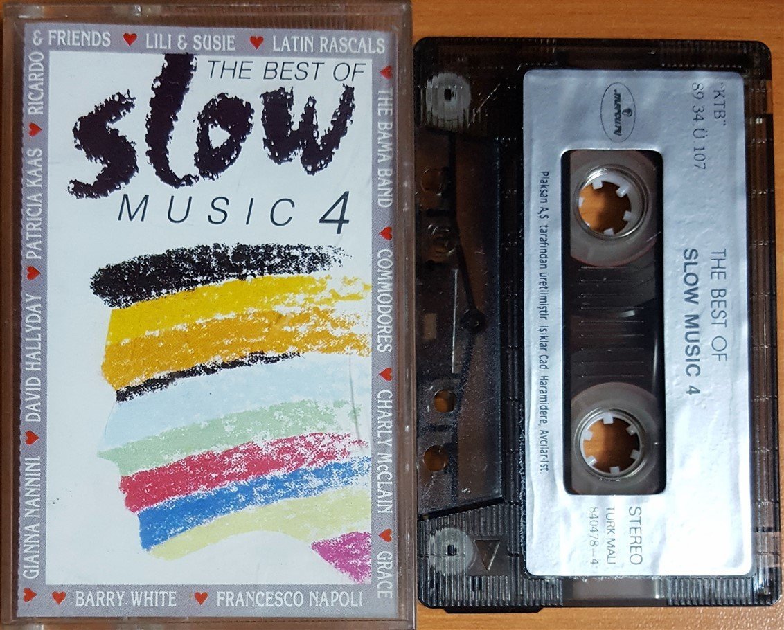 THE BEST OF SLOW MUSIC 4 / COMMODORES, PATRICIA KAAS, DAVID HALLYDAY, GIANNA NANNINI (1989) PLAKSAN KASET 2.EL