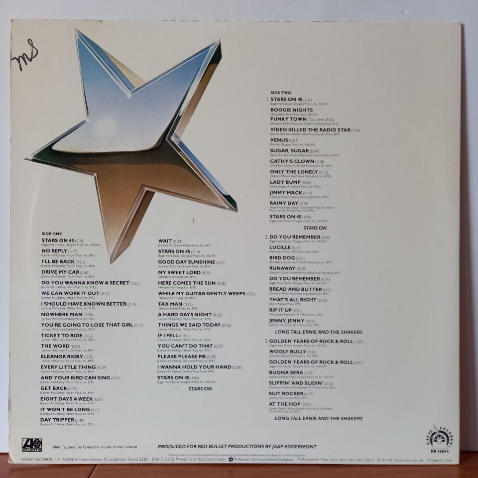 STARS ON / LONG TALL ERNIE AND THE SHAKERS – STARS ON LONG PLAY (1981) - LP 2.EL PLAK