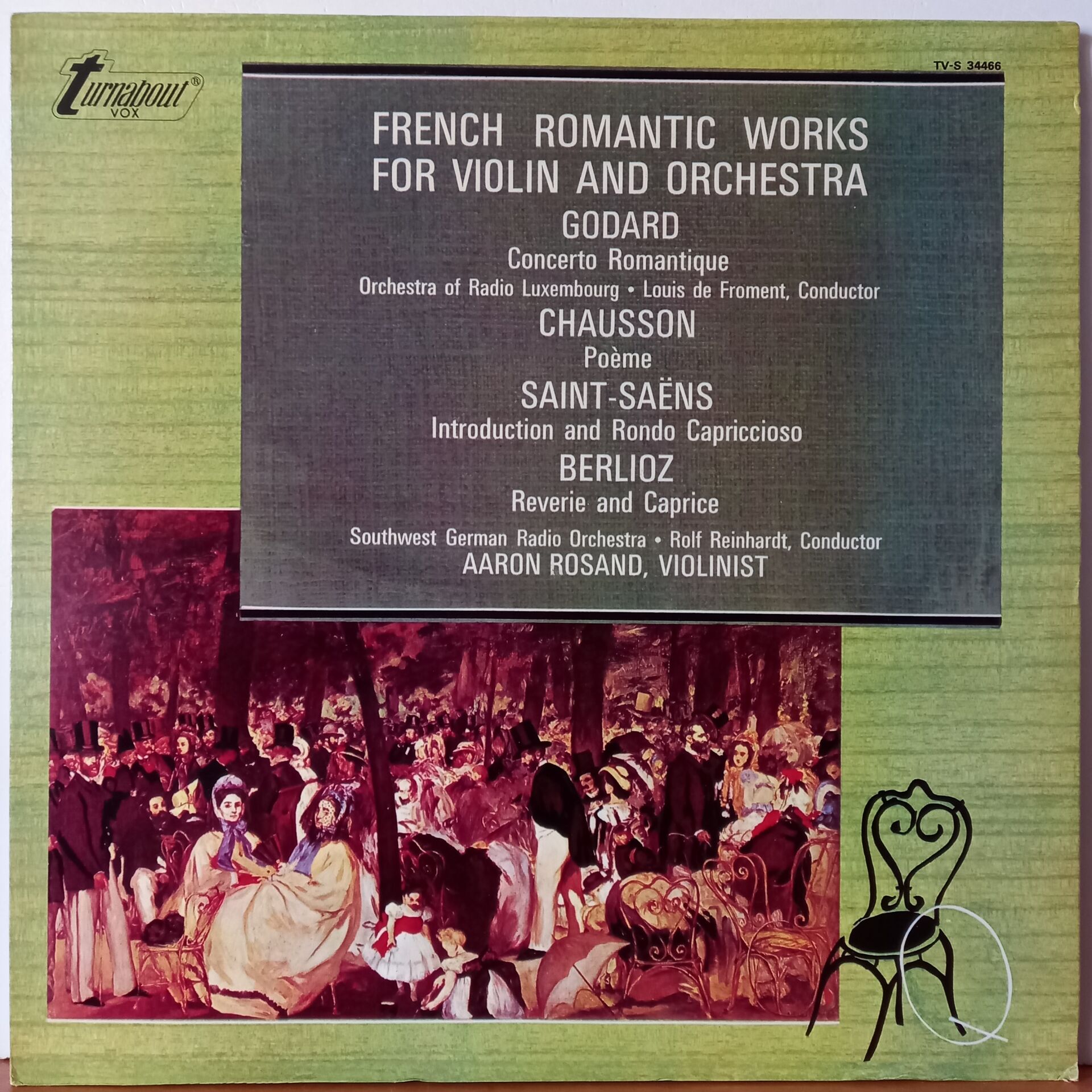 GODARD, CHAUSSON, SAINT-SAENS, BERLIOZ, AARON ROSAND – FRENCH ROMANTIC WORKS FOR VIOLIN AND ORCHESTRA (1972) - LP 2.EL PLAK