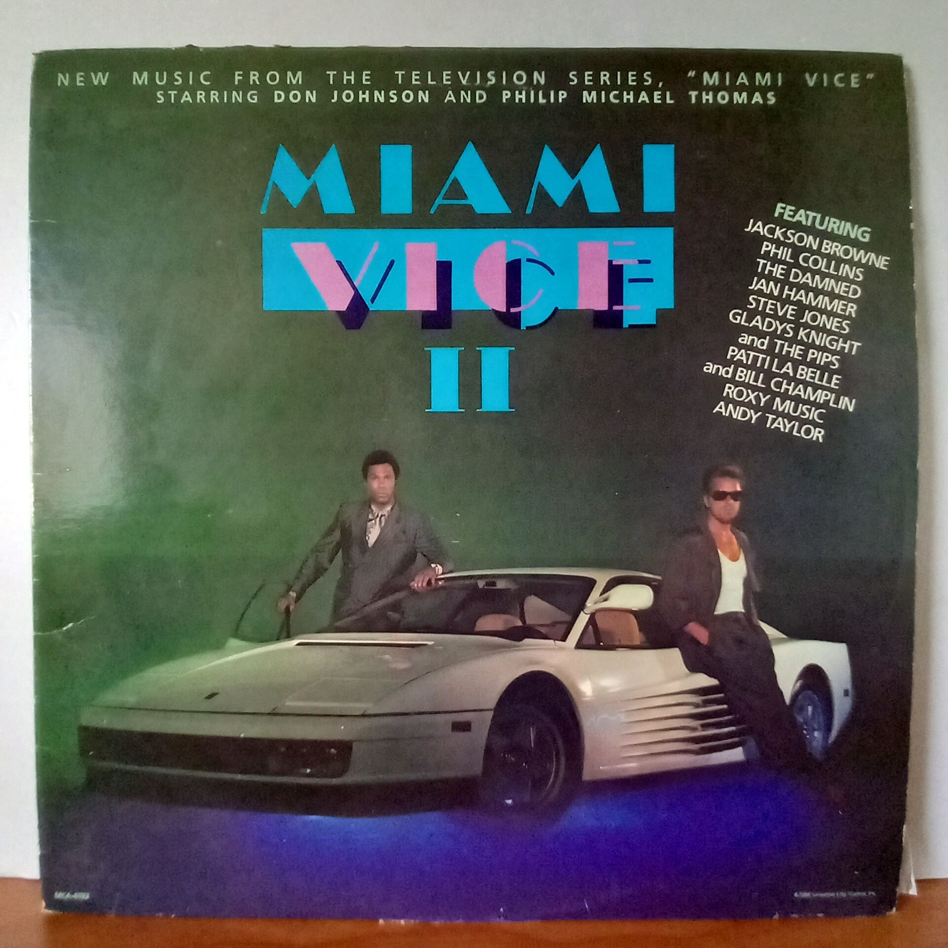 MIAMI VICE II / NEW MUSIC FROM THE TELEVISION SERIES, \'\'MIAMI VICE\'\' / JACKSON BROWNE, PHIL COLLINS, THE DAMNED, JAN HAMMER, STEVE JONES, ROXY MUSIC (1986) - LP 2.EL PLAK