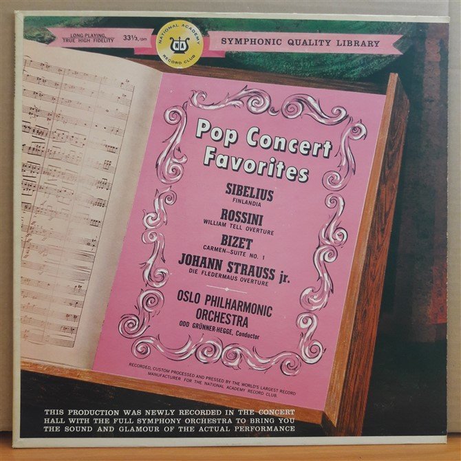 POP CONCERT FAVORITES: SIBELIUS, ROSSINI, BIZET, STRAUSS, OSLO PHILHARMONIC ORCHESTRA (1959) - LP 2.EL PLAK