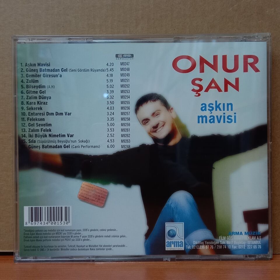 ONUR ŞAN - AŞKIN MAVİSİ (2004) - CD 2.EL
