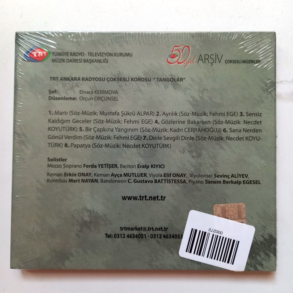 TANGOLAR / TRT ANKARA RADYOSU ÇOKSESLİ KOROSU / TRT ARŞİV SERİSİ 288 - CD SIFIR