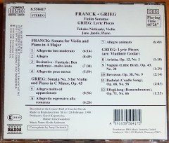 FRANCK / GRIEG - VIOLIN SONATAS / TAKAKO NISHIZAKI, JENO JANDO (1990) NAXOS CD 2.EL