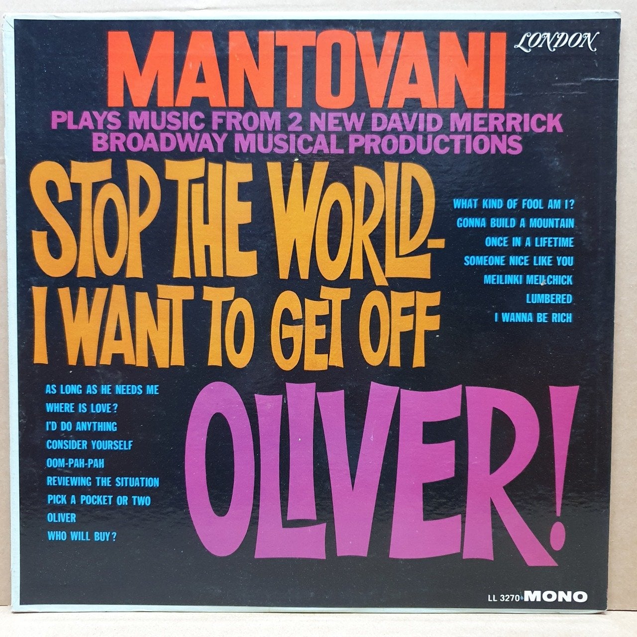 MANTOVANI - STOP THE WORLD I WANT TO GET OFF / OLIVER! (1962) - LP 2.EL PLAK