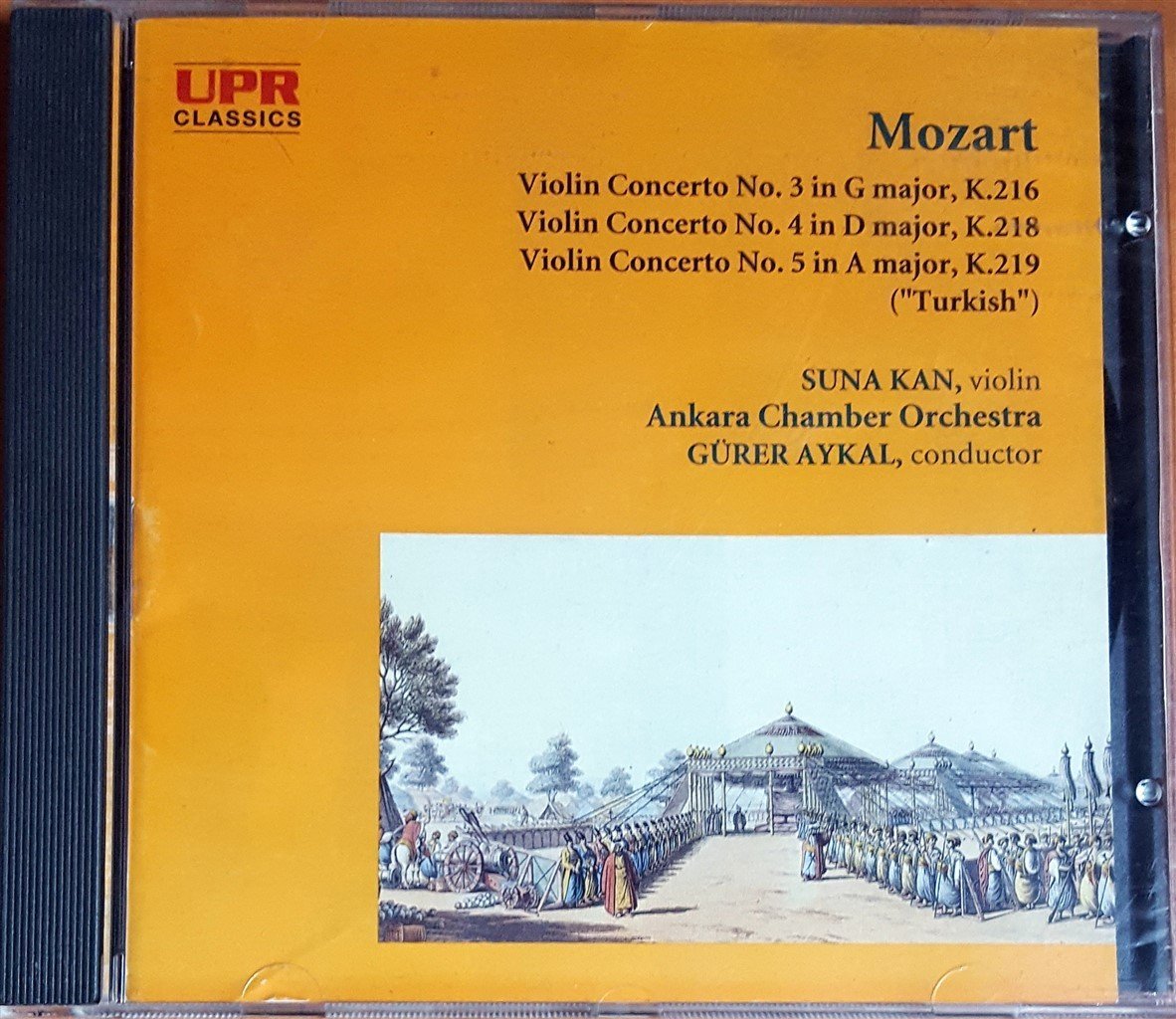 MOZART VIOLIN CONCERTOS 3,4 & 5 / SUNA KAN, ANKARA CHAMBER ORCHESTRA, GÜRER AYKAL (1994) UPR CLASSICS CD 2.EL
