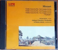 MOZART VIOLIN CONCERTOS 3,4 & 5 / SUNA KAN, ANKARA CHAMBER ORCHESTRA, GÜRER AYKAL (1994) UPR CLASSICS CD 2.EL