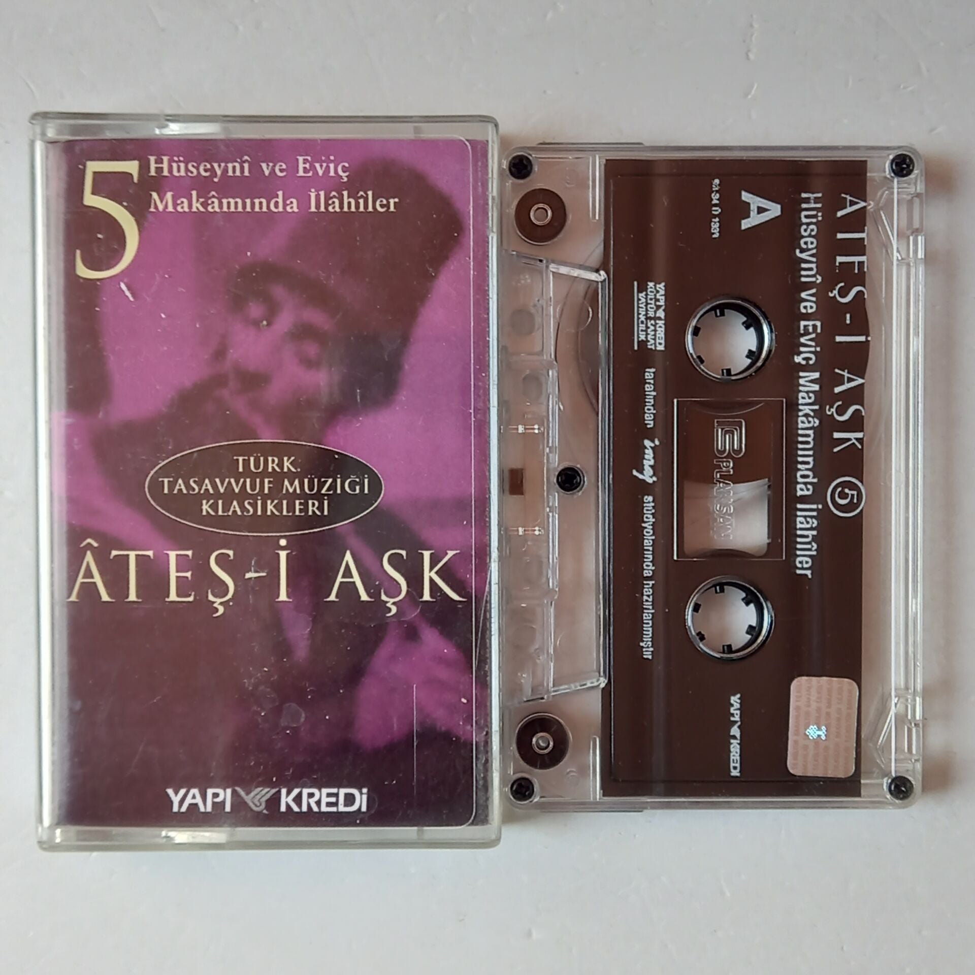 TÜRK TASAVVUF MÜZİĞİ KLASİKLERİ 5 / ATEŞ-İ AŞK - HÜSEYNİ VE EVİÇ MAKAMINDA İLAHİLER (1998) - KASET 2.EL