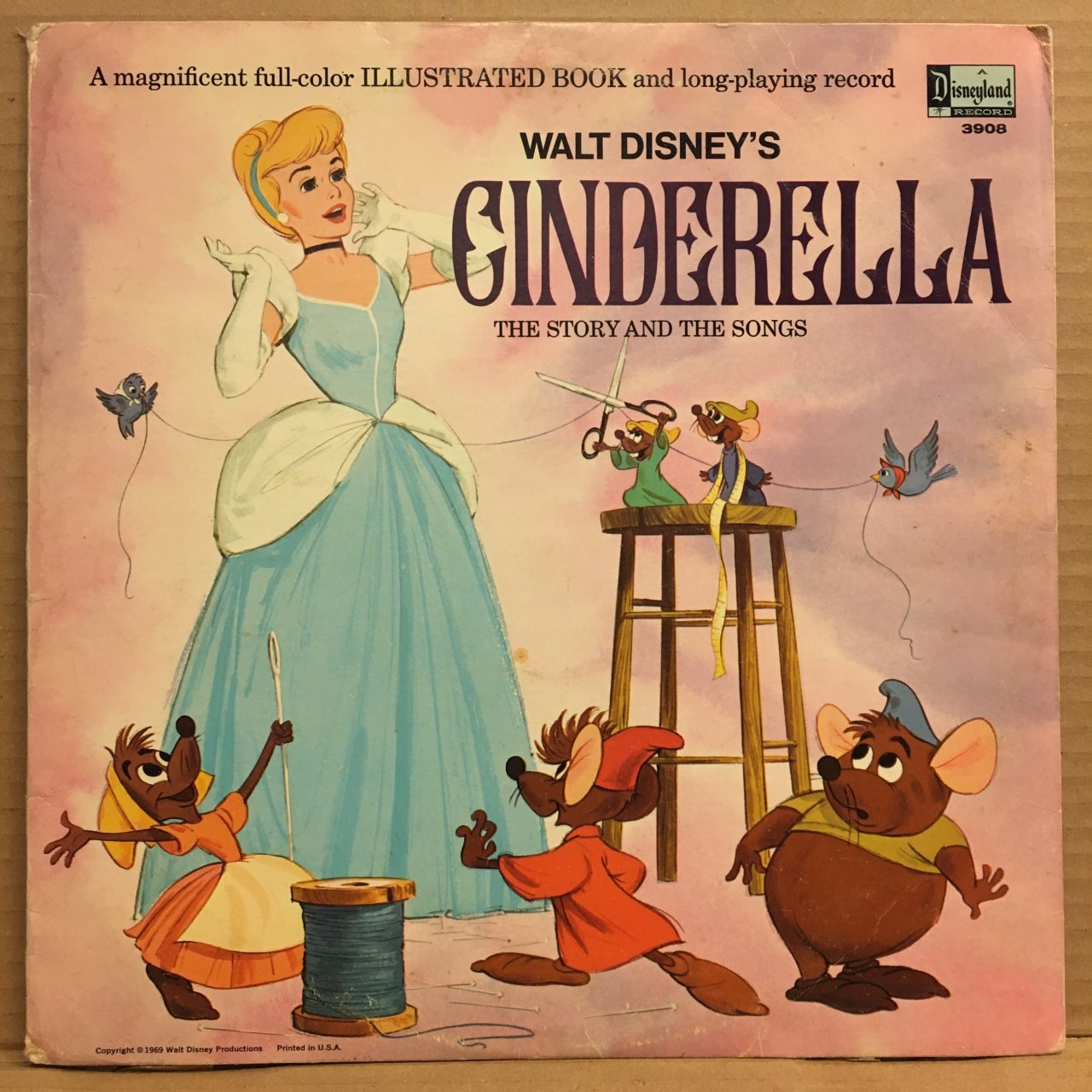 CINDERELLA THE STORY AND THE SONGS (1969) - WALT DISNEY - LP PLAK 2.EL