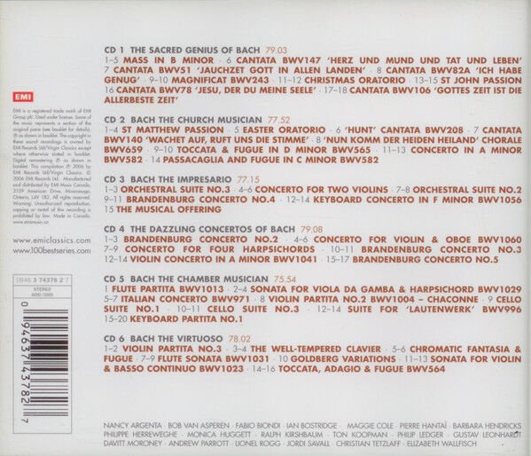 BEST BACH 100 (2006) - 6CD BOX SET REISSUE AMBALAJINDA SIFIR