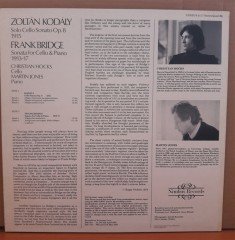 KODALY: CELLO SONATA, BRIDGE: SONATA FOR CELLO & PIANO, CHRISTIAN HOCKS & MARTIN JONES - LP 2.EL PLAK