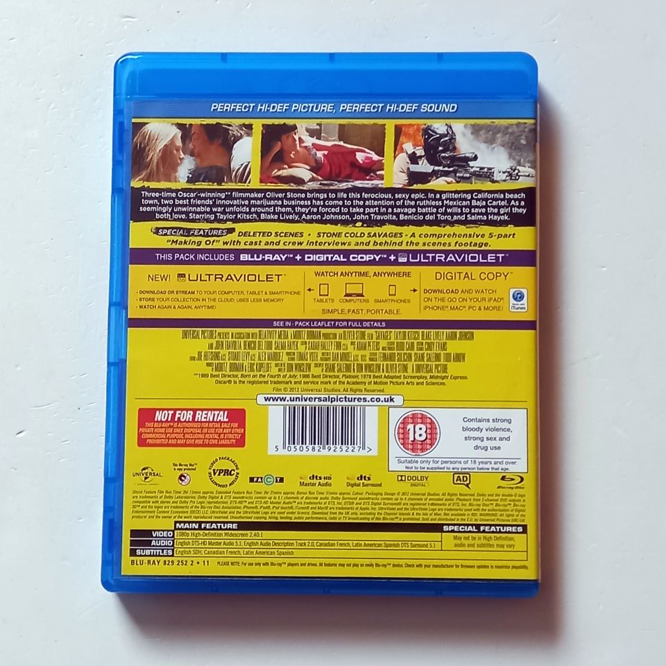 SAVAGES - TAYLOR KITSCH,BLAKE LIVELY, AARON JOHNSON - YÖN.: OLIVER STONE - BLU-RAY 2.EL BÖLGE B TÜRKÇE ALTYAZI YOKTUR