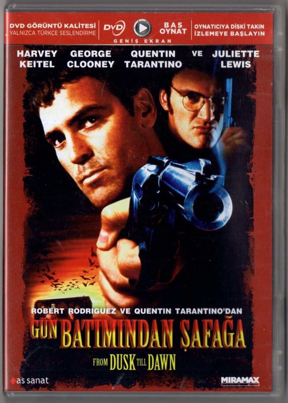 GÜN BATIMINDAN ŞAFAĞA - FROM DUSK TILL DAWN - HARVEY KEITEL - GEORGE CLOONEY - QUENTIN TARANTINO - JULIETTE LEWIS - ROBERT RODRIGUEZ - BASOYNAT DVD 2.EL