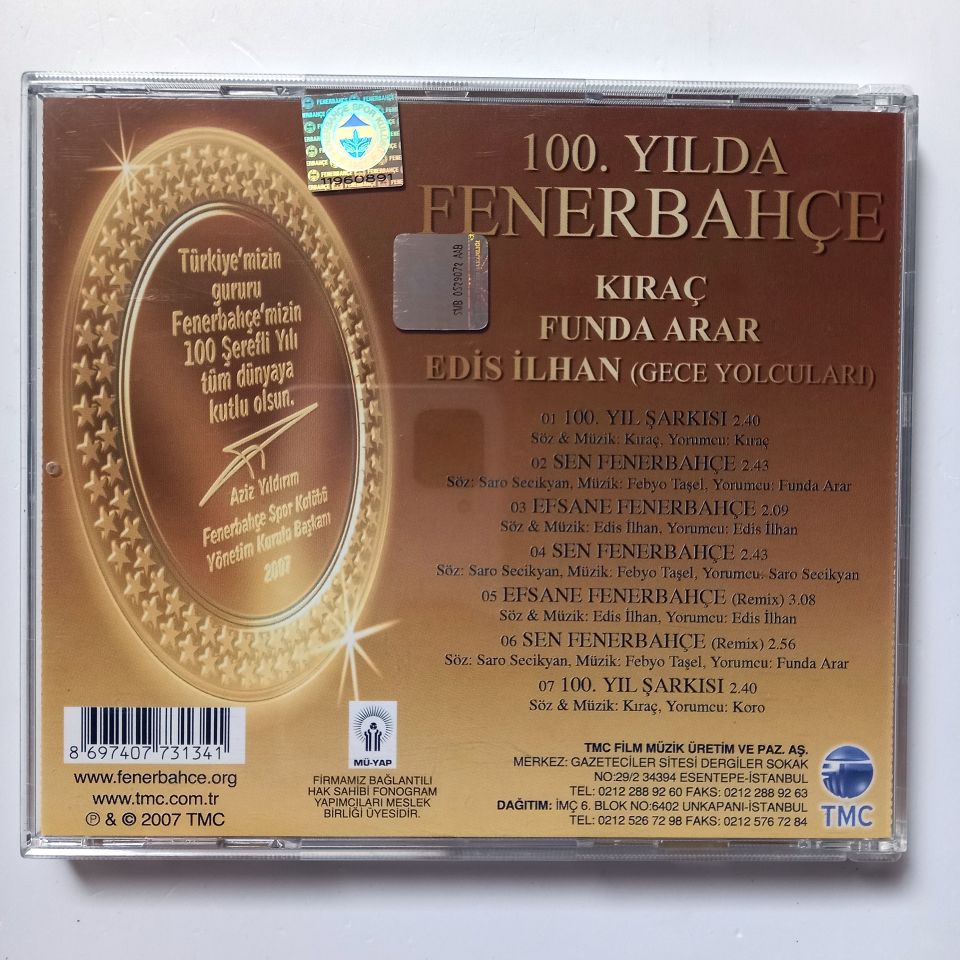 100. YILDA FENERBAHÇE / FUNDA ARAR • KIRAÇ • EDİS İLHAN (2007) - CD 2.EL