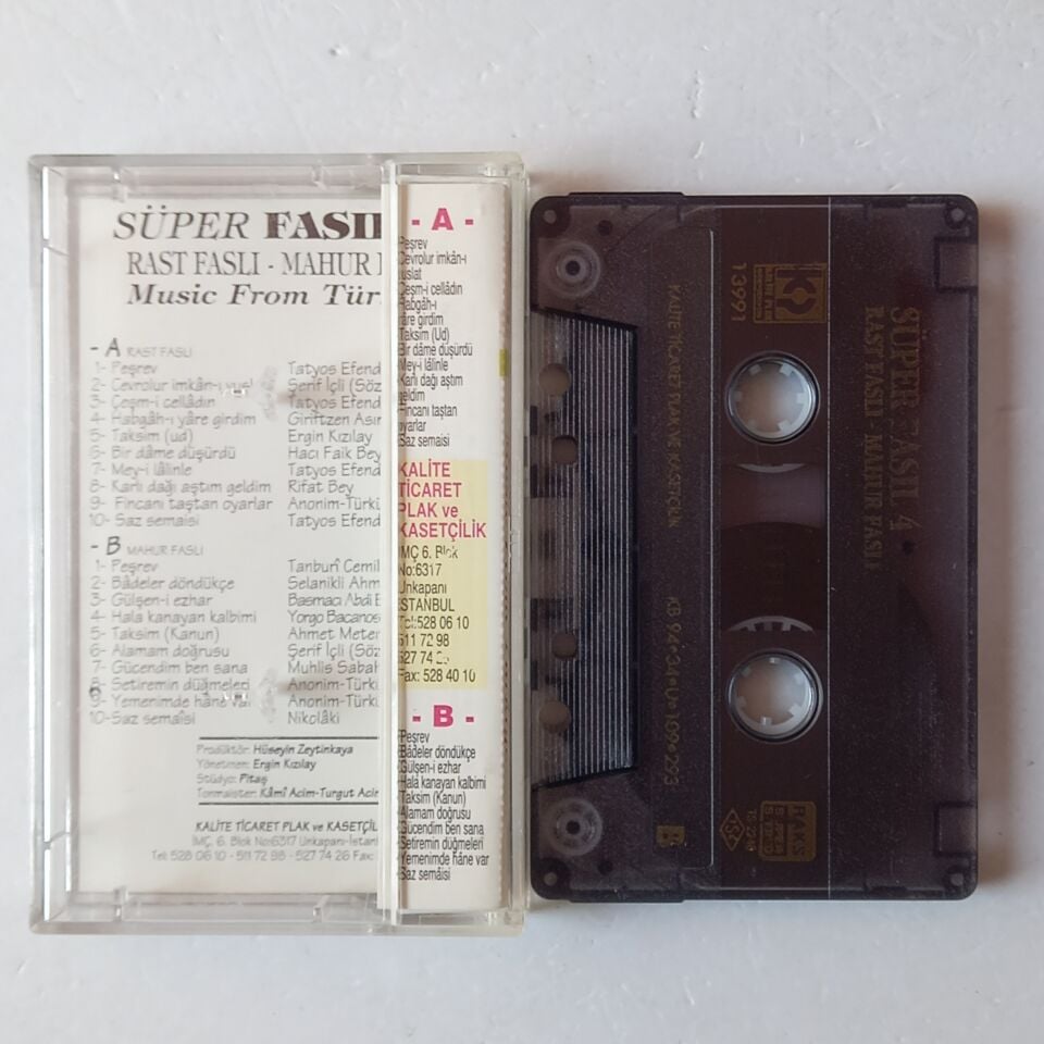 SÜPER FASIL 4 - RAST FASLI, MAHUR FASLI / MUSIC FROM TÜRKİYE (1994) - KASET 2.EL