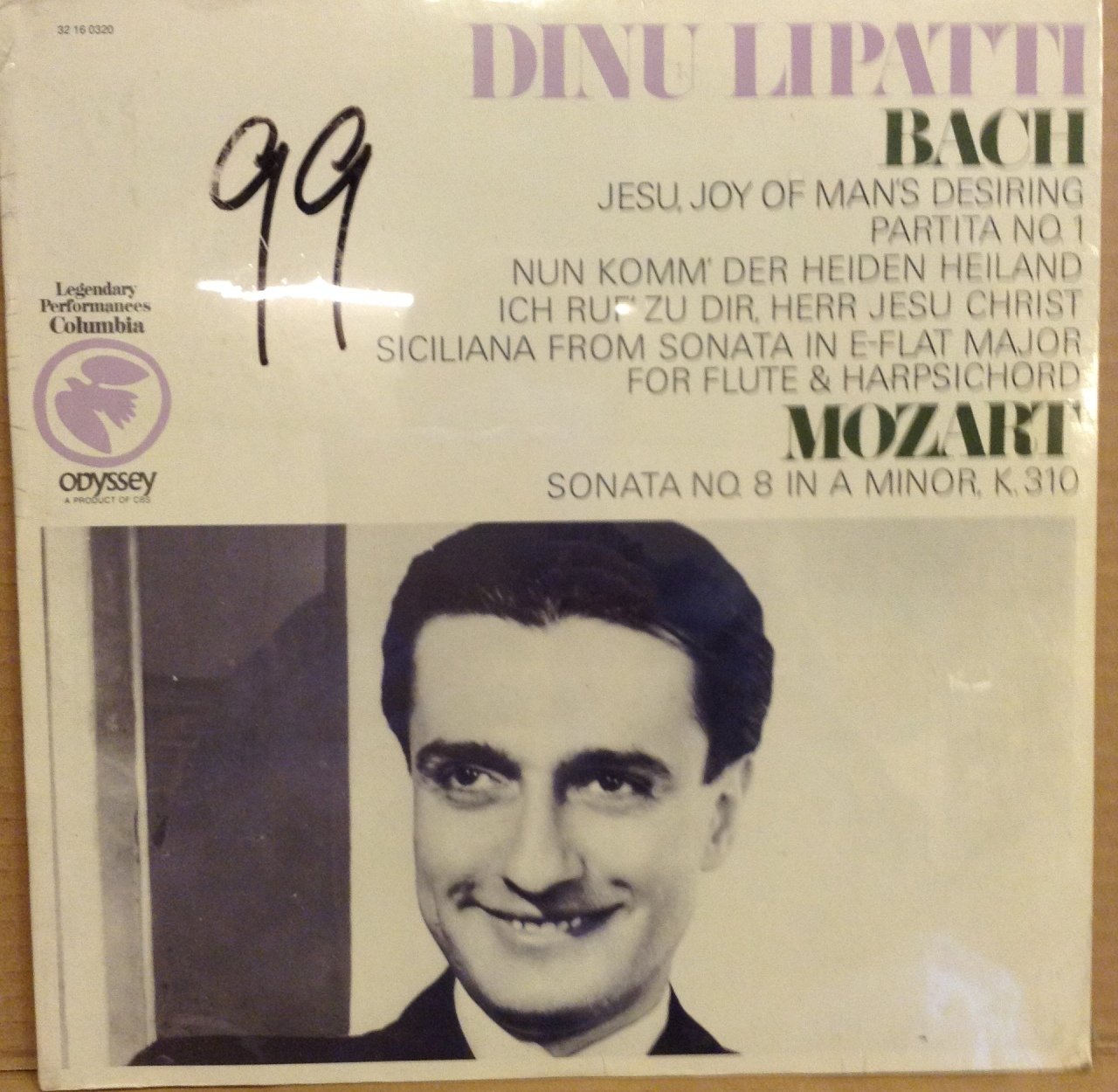 DINU LIPATTI LEGENDARY PERFORMANCES BACH / MOZART 1969 DÖNEM BASKI SIFIR 2PLAK