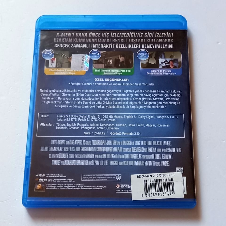 X-MEN 2 - HUGH JACKMAN, PATRICK STEWART, HALLE BERRY - YÖN.: BRYAN SINGER - BLU-RAY 2.EL