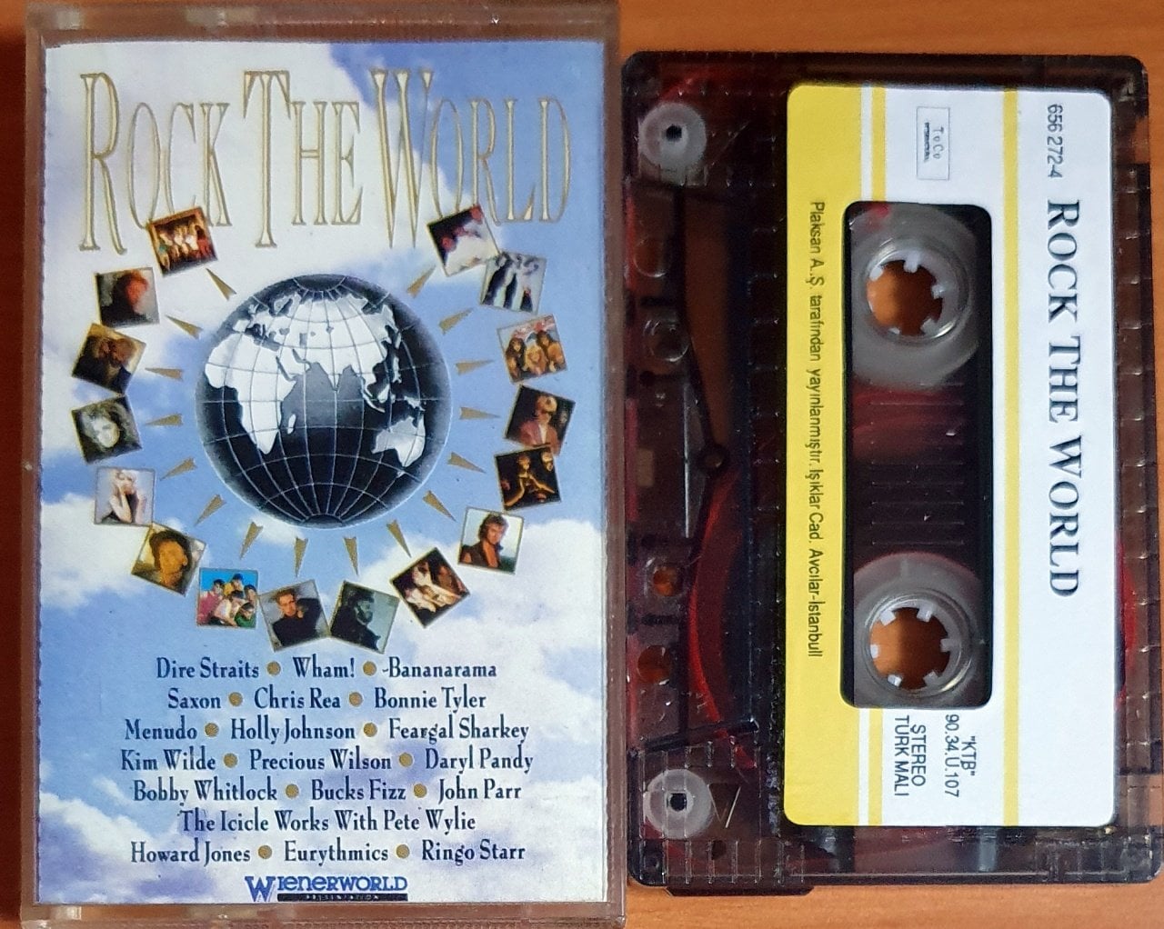 ROCK THE WORLD / DIRE STRAITS, WHAM, SAXON, CHRIS REA, KIM WILDE, RINGO STARR (1990) - KASET PLAKSAN 2.EL