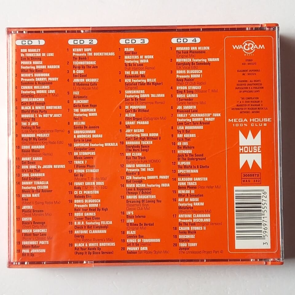 MEGA HOUSE 100% CLUB (2000) - 4CD 2.EL