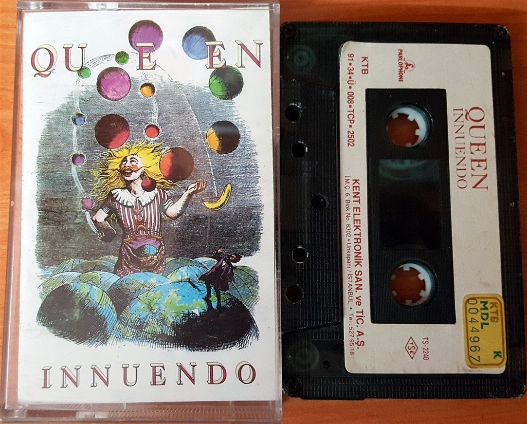 QUEEN - INNUENDO (1991) KENT CASSETTE MADE IN TURKEY ''USED'' PAPER LABEL