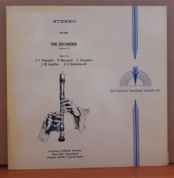 THE RECORDER (BLOK FLÜT) VOLUME II, PEPUSCH, BARSANTI, DIEUPART, LOEILLET, SCHICKHARDT - LP 2.EL PLAK