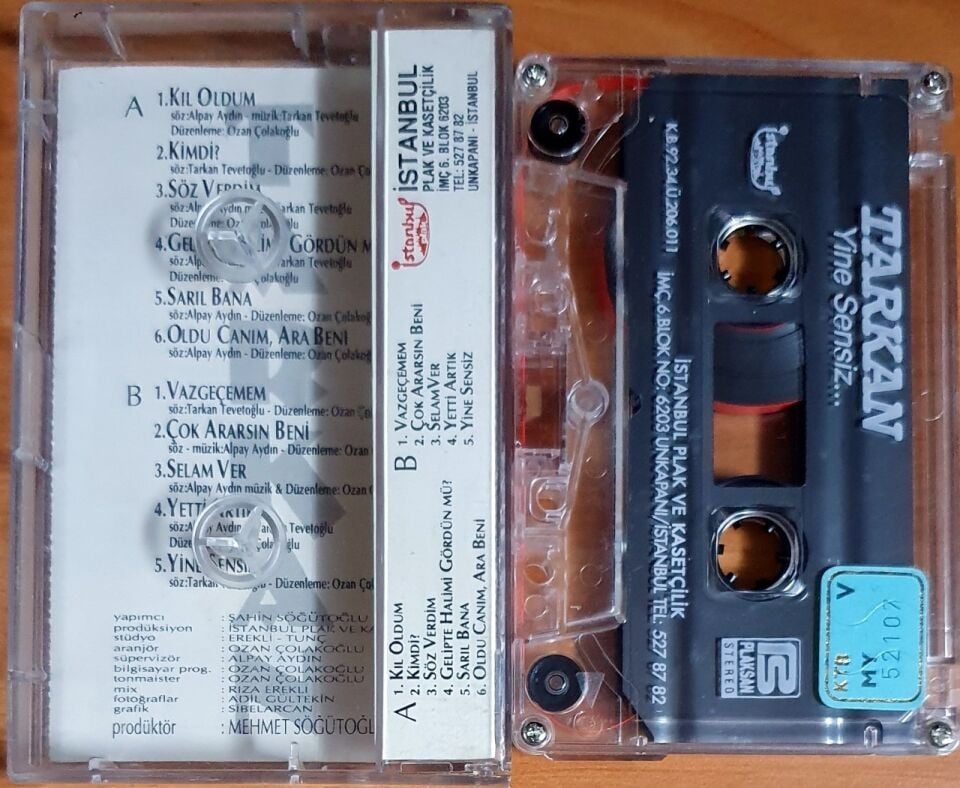 TARKAN - YİNE SENSİZ (1992) - KASET 2.EL