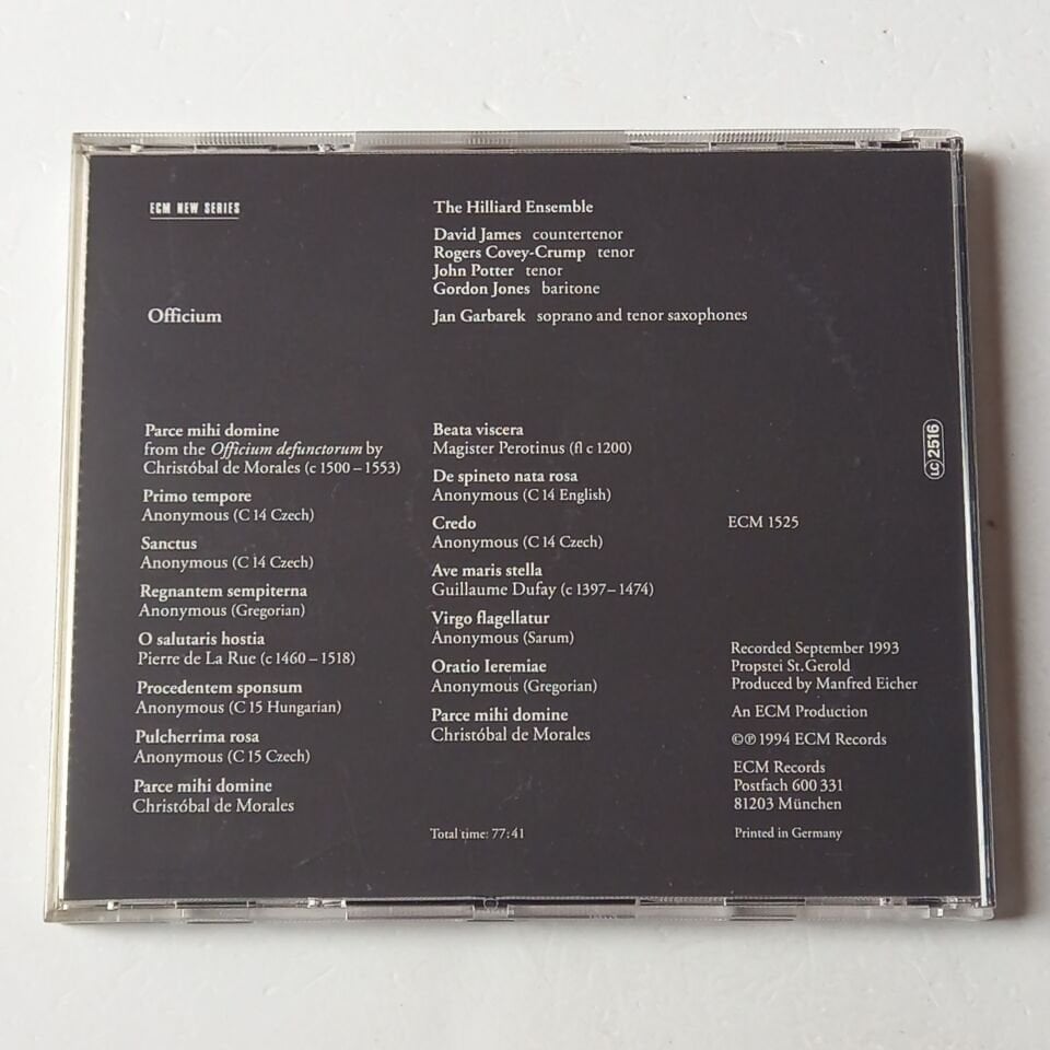 JAN GARBAREK / THE HILLIARD ENSEMBLE – OFFICIUM (1994) - CD 2.EL