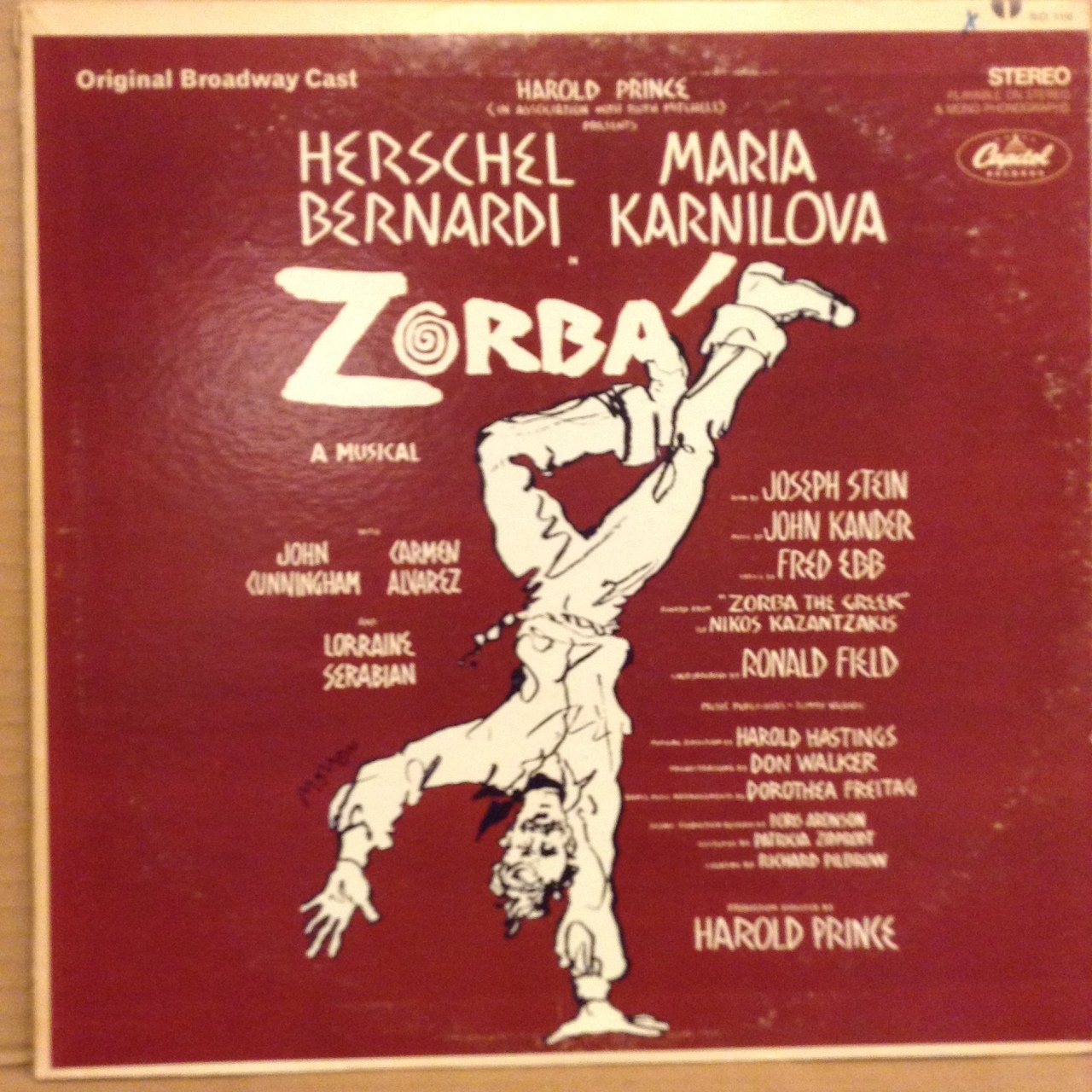 ZORBA BORADWAY MUSICAL HERSCHEL BERNARDI, MARIA KARNILOVA MIKIS THEODORAKIS 2.EL PLAK
