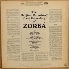 ZORBA BORADWAY MUSICAL HERSCHEL BERNARDI, MARIA KARNILOVA MIKIS THEODORAKIS 2.EL PLAK