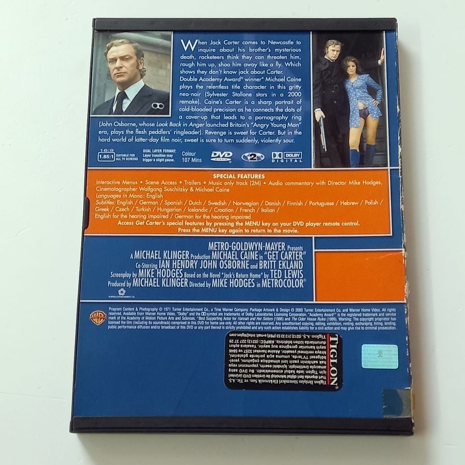 GET CARTER (1971) - MICHAEL CAINE - SNAPCASE DVD 2.EL