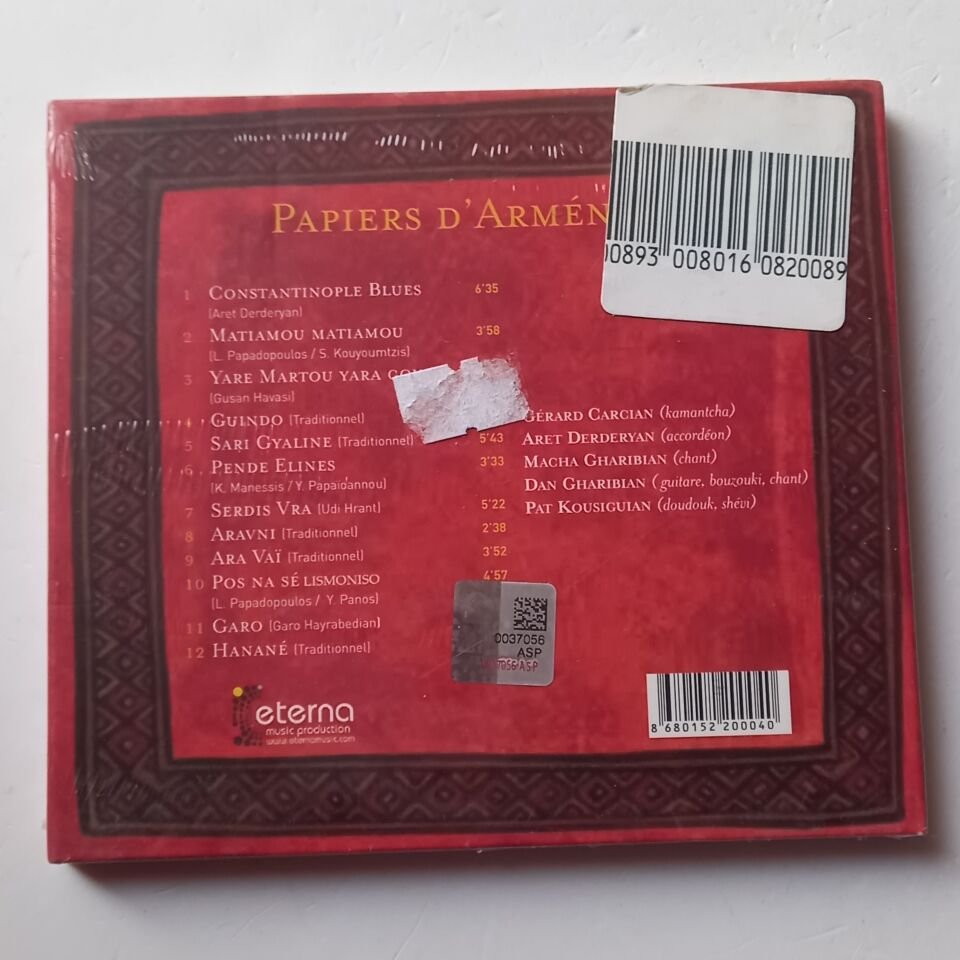 PAPIERS D'ARMENIES – PAPIERS D'ARMENIES (2012) - CD AMBALAJINDA SIFIR