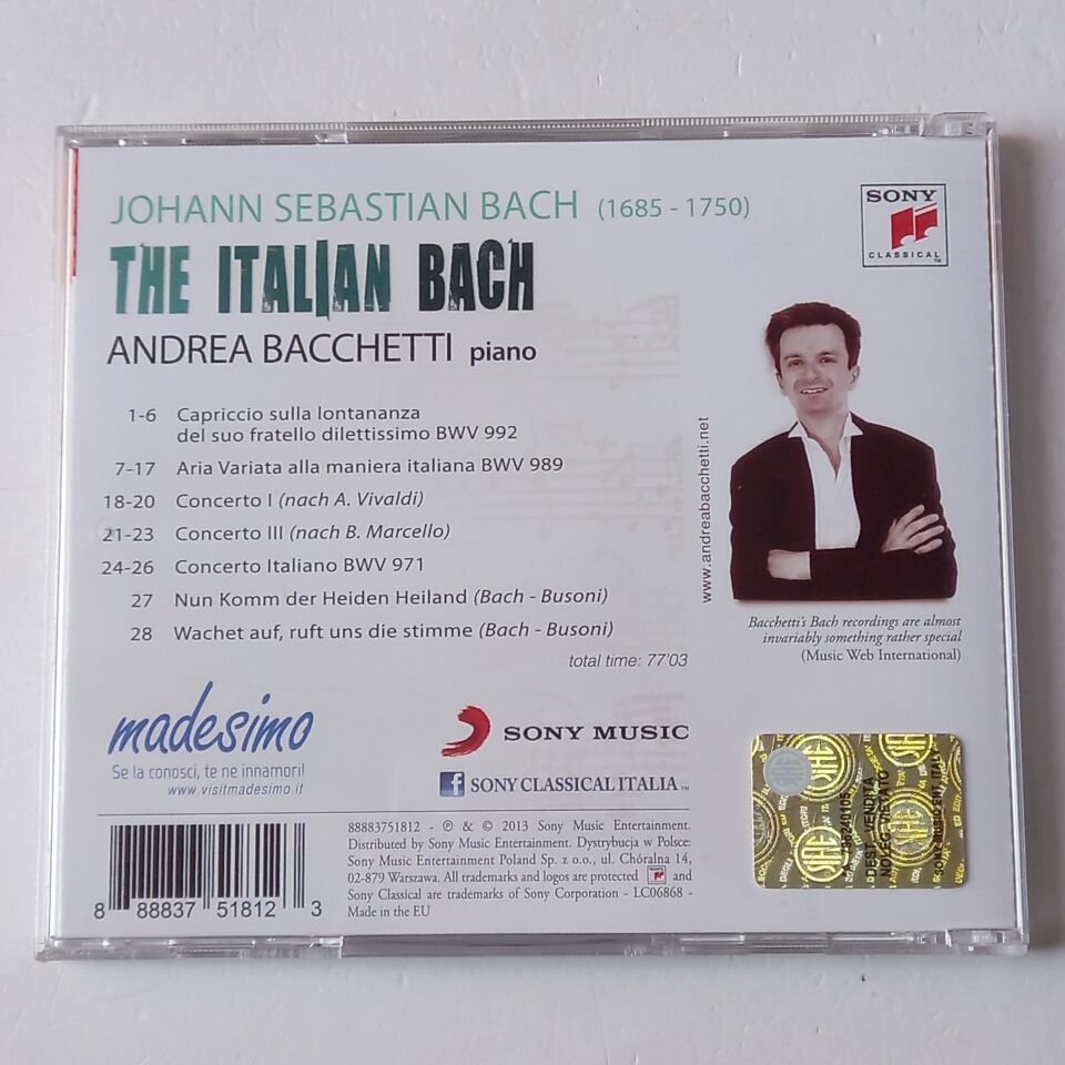 THE ITALIAN BACH - ANDREA BACCHETTI (2013) - CD 2.EL