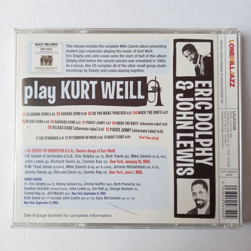 ERIC DOLPHY & JOHN LEWIS – PLAY KURT WEILL (1965) - CD 2008 REISSUE 2.EL