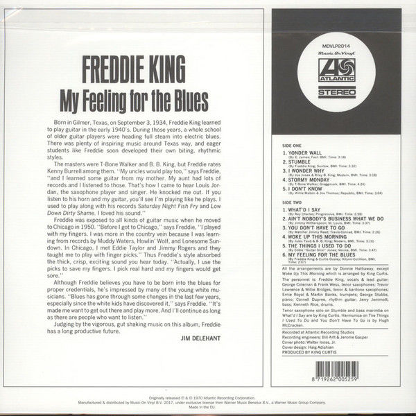FREDDIE KING - MY FEELING FOR THE BLUES (1970) - LP 180GR 2017 SIFIR PLAK