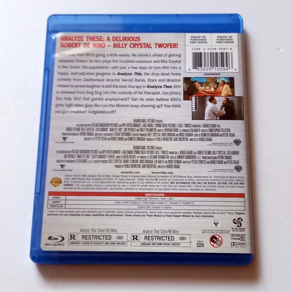 ANALYZE THIS / ANALYZE THAT - ROBERT DE NIRO, BILLY CRYSTAL - YÖN.: HAROLD RAMIS - BLU-RAY REGION FREE 2.EL TÜRKÇE ALTYAZI YOKTUR