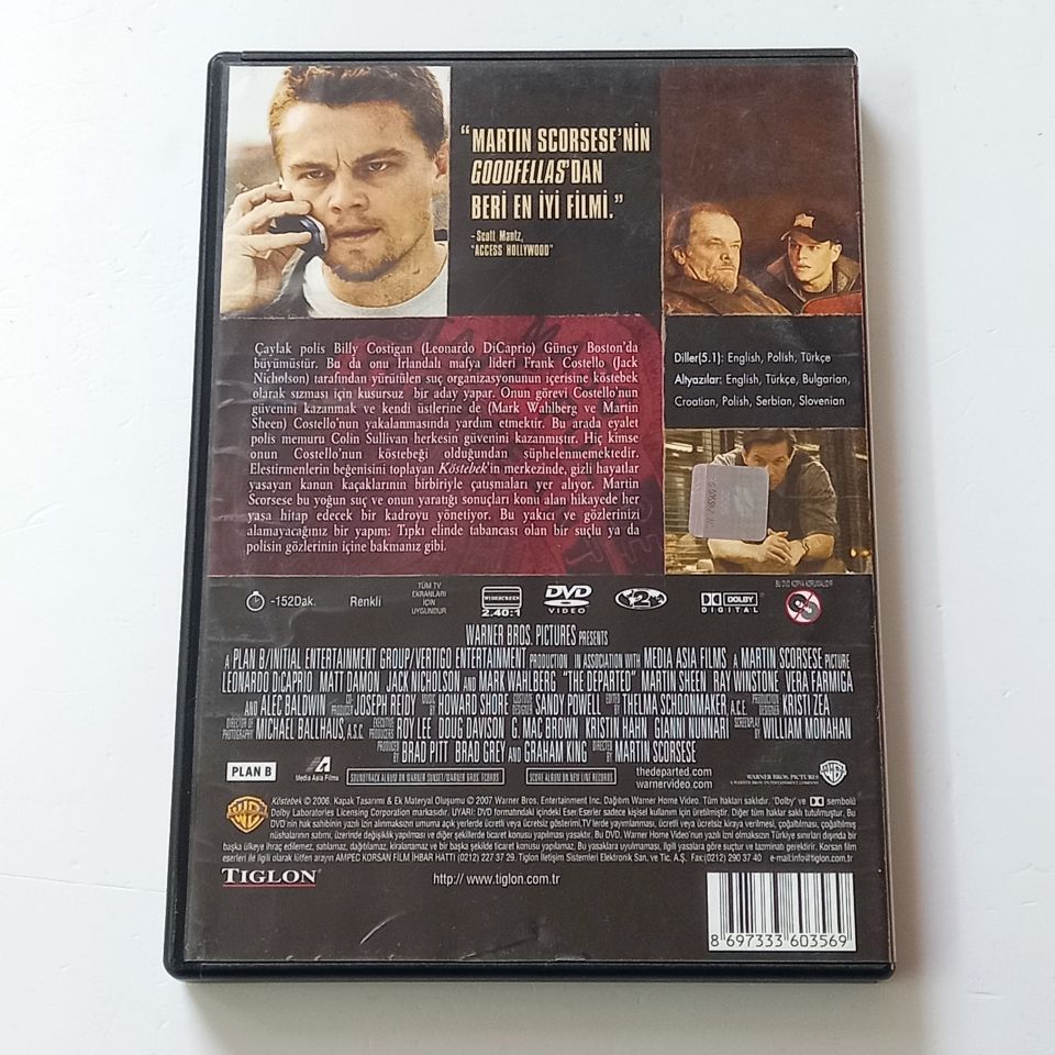 THE DEPARTED - KÖSTEBEK - LEONARDO DiCAPRIO - MATT DAMON - JACK NICHOLSON - MARK WAHLBERG - MARTIN SCORSESE - DVD 2.EL