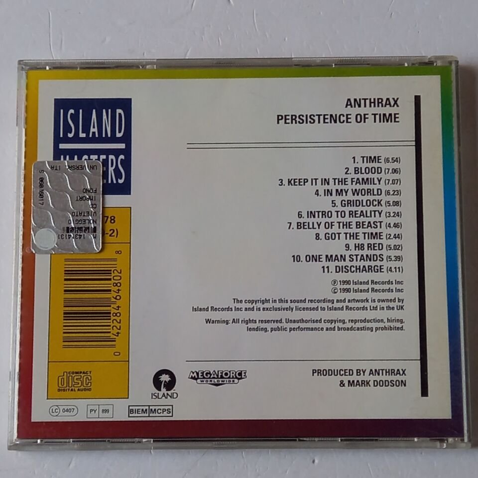 ANTHRAX – PERSISTENCE OF TIME (1990) - CD 2.EL