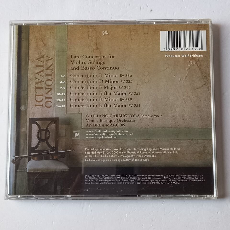 LATE VIVALDI CONCERTOS - CARMIGNOLA,  VENICE BAROQUE ORCHESTRA, MARCON (2002) - CD 2.EL
