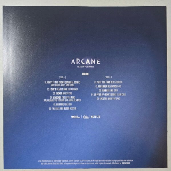 ARCANE / LEAGUE OF LEGENDS - SEASON TWO SOUNDTRACK (2024) - 2LP 2025 SILVER COLOURED / HEXCORE NIGHTS EDITION SIFIR PLAK