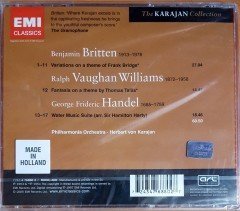 BRITTEN, HANDEL, VAUGHAN WILLIAMS / PHILHARMONIA ORCHESTRA, HERBERT VON KARAJAN (2005) EMI CLASSICS CD SIFIR