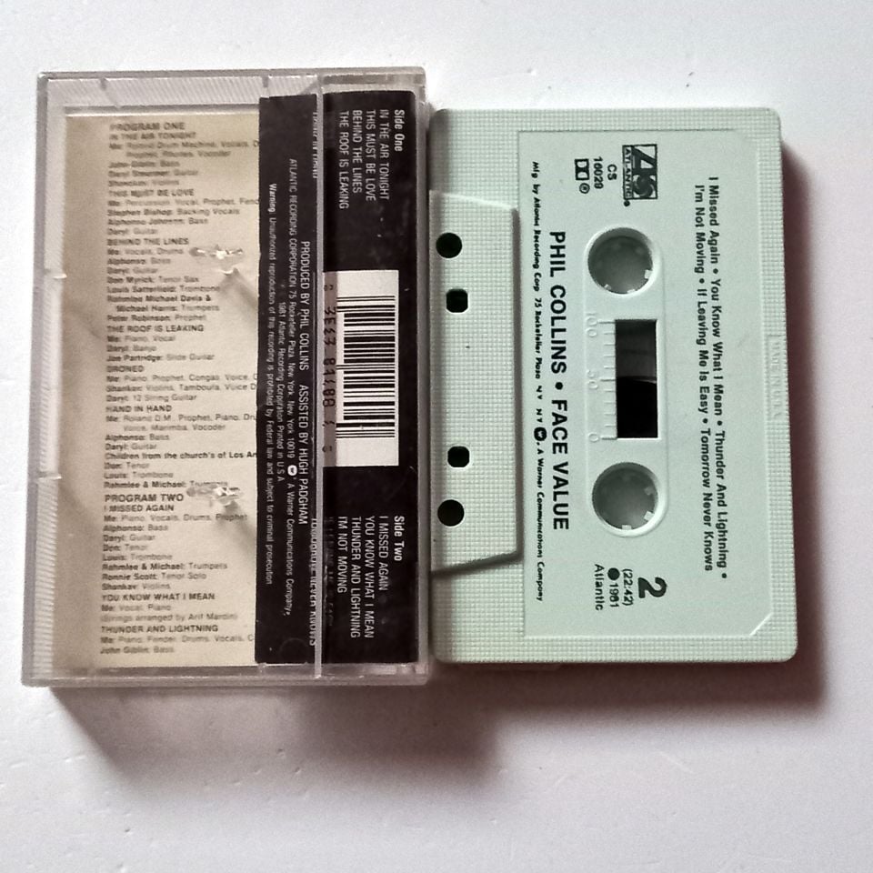 PHIL COLLINS - FACE VALUE (1981) - KASET MADE IN USA 2.EL