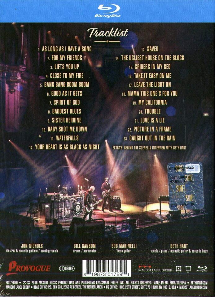 BETH HART - LIVE AT THE ROYAL ALBERT HALL (2018) - BLU RAY / AMBALAJINDA SIFIR