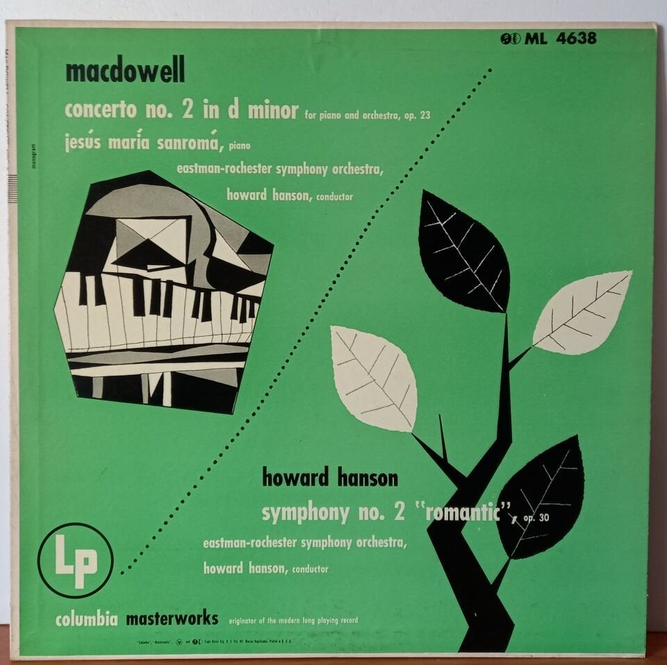 MACDOWELL / HOWARD HANSON - JESUS MARIA SANROMA, EASTMAN-ROCHESTER SYMPHONY ORCHESTRA – CONCERTO NO. 2 IN D MINOR FOR PIANO AND ORCHESTRA, OP. 23 / SYMPHONY NO. 2 ''ROMANTIC,'' OP. 30 (1953) - LP 2.EL PLAK