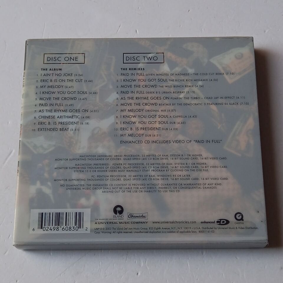 ERIC B. & RAKIM – PAID IN FULL / DELUXE EDITION (1987) - 2CD 2003 REISSUE 2.EL